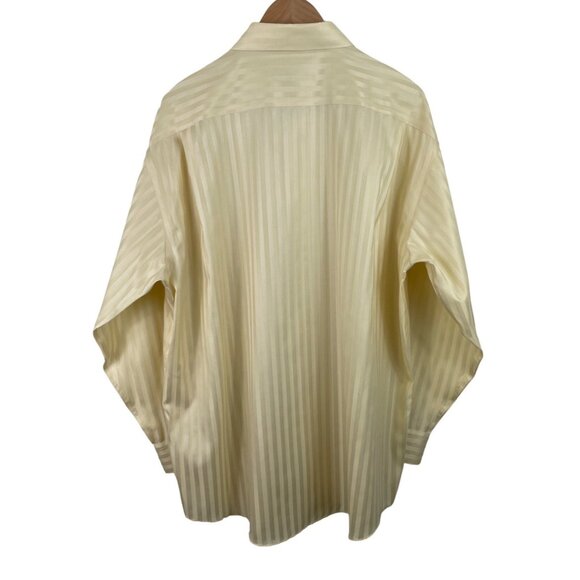 Pronto Uomo Couture Yellow Two Tone Button Up Dress Shirt Mens 17 1/2- 32/33 - Picture 2 of 8